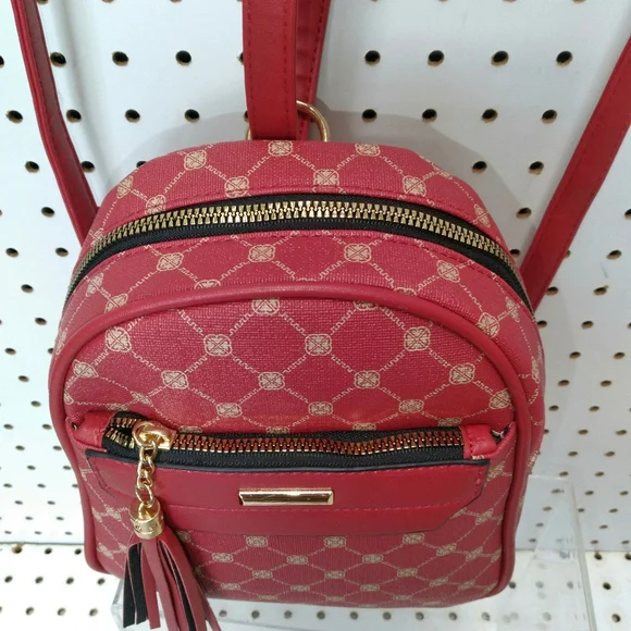 Women’s Red monogram Backpack Dimension L8"×H7.5"×W3" casual - Picture 3 of 8